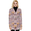 Mushrooms Autumn Fall Pattern Seamless Decorative Button Up Hooded Coat  View1