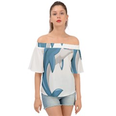 Blue Dolphin Off Shoulder Short Sleeve Top