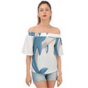 Blue Dolphin Off Shoulder Short Sleeve Top View1