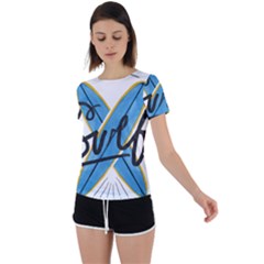 Wave Surfing Surfboard Surfing Back Circle Cutout Sports Tee