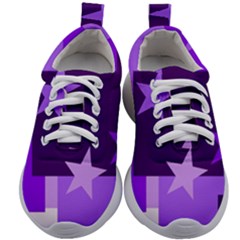 Purple Stars Pattern Shape Kids Athletic Shoes