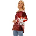 Pattern Structure Light Patterns Off Shoulder Chiffon Pocket Shirt View2
