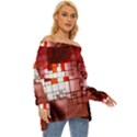 Pattern Structure Light Patterns Off Shoulder Chiffon Pocket Shirt View3