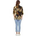 Science Fiction Background Fantasy Women s Quarter Sleeve Pocket Shirt View4