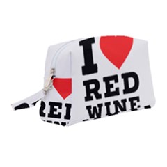 I Love Red Wine Wristlet Pouch Bag (medium) by ilovewhateva