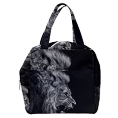 Roar Angry Male Lion Black Boxy Hand Bag by Mog4mog4