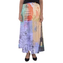 Scrapbook Paris Vintage France Flared Maxi Skirt