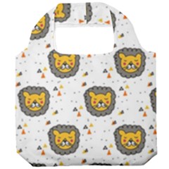 Lion Heads Pattern Design Doodle Foldable Grocery Recycle Bag