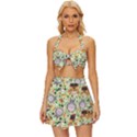 My Neighbor Totoro Pattern Vintage Style Bikini Top and Skirt Set  View1
