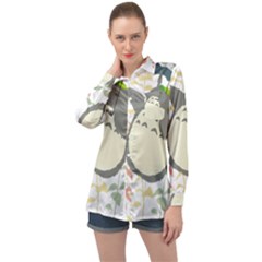 My Neighbor Totoro Cartoon Long Sleeve Satin Shirt