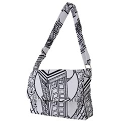 Bad Wolf Tardis Art Drawing Doctor Who Full Print Messenger Bag (l)
