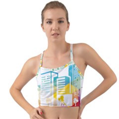 Silhouette Cityscape Building Icon Color City Mini Tank Bikini Top