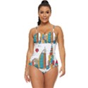 Burj Khalifa Skyline Clip Art Drawing Comic World Retro Full Coverage Swimsuit View1