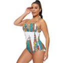 Burj Khalifa Skyline Clip Art Drawing Comic World Retro Full Coverage Swimsuit View2