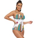 Burj Khalifa Skyline Clip Art Drawing Comic World Retro Full Coverage Swimsuit View3