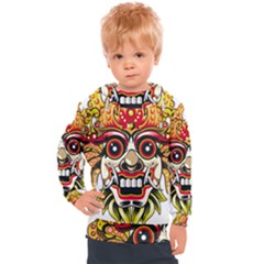 Bali Barong Mask Euclidean Vector Chiefs Face Kids  Hooded Pullover