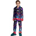 Cartoon Parody In Outer Space Kids  Long Sleeve Velvet Pajamas Set View1