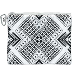 Black And White Modern Texture Seamless Print Fabric Pattern Canvas Cosmetic Bag (xxxl) by Bakwanart