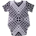Black And White Modern Texture Seamless Print Fabric Pattern Baby Short Sleeve Bodysuit View2