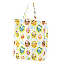 Owl Bird Cartoon Giant Grocery Tote