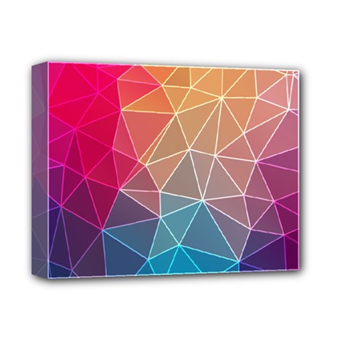 Multicolored Geometric Origami Idea Pattern Deluxe Canvas 14  X 11  (stretched)