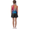 Multicolored Geometric Origami Idea Pattern Kids  Raglan Cap Sleeve Tee View2