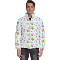 Summer Pattern Colorful Drawing Doodle Men s Puffer Bubble Jacket Coat