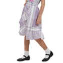 Square Purple Pattern Bead Purple Keffiyeh Purple Geometric Headdress Angle Violet Rectangle Kids  Ruffle Flared Wrap Midi Skirt View2
