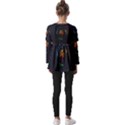 Orange Tiger Illustration Artwork Digital Art Kids  V Neck Casual Top View2