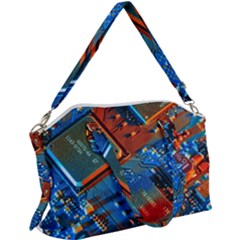 Gray Circuit Board Electronics Electronic Components Microprocessor Canvas Crossbody Bag