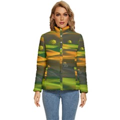 Landscape Usa Nature Washington State Trees Field Palouse Women s Puffer Bubble Jacket Coat