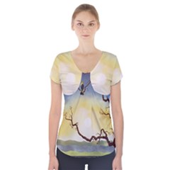1 (202) Short Sleeve Front Detail Top
