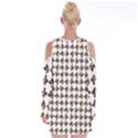 Mixed Abstract Colors Pattern Velvet Long Sleeve Shoulder Cutout Dress View2