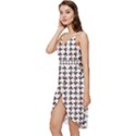 Mixed Abstract Colors Pattern Wrap Frill Dress View2