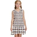 Mixed Abstract Colors Pattern Kids  Sleeveless Tiered Mini Dress View1