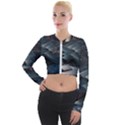 Architectural Design Abstract 3d Neon Glow Industry Long Sleeve Cropped Velvet Jacket View1