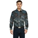 Architectural Design Abstract 3d Neon Glow Industry Men s Long Sleeve Pocket Shirt  View1