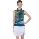 Anime Landscape Apocalyptic Ruins Water City Cityscape Women s Sleeveless Polo Tee View1