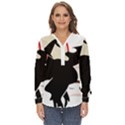 Bat Broom Broomstick Zip Up Long Sleeve Blouse View1