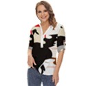 Bat Broom Broomstick Zip Up Long Sleeve Blouse View2