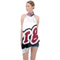 Comic-text-frustration-bother Halter Asymmetric Satin Top View1