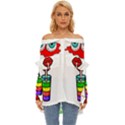 Animation-eyes-cartoon-cute-comic Off Shoulder Chiffon Pocket Shirt View1