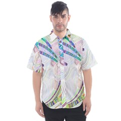 Maasai-man-people-abstract Men s Short Sleeve Shirt