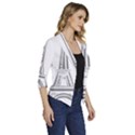 Eiffel-tower-france-flag-tower- Women s Draped Front 3/4 Sleeve Shawl Collar Jacket View3