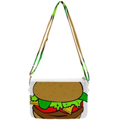 Hamburger-cheeseburger-fast-food Double Gusset Crossbody Bag