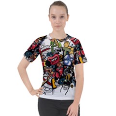 Mural Graffiti Paint Women s Sport Raglan Tee