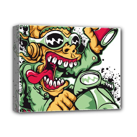 Scooter-motorcycle-graffiti Deluxe Canvas 14  X 11  (stretched)