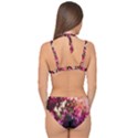 Pink Flower Double Strap Halter Bikini Set View2