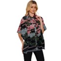 Pink Peony  Flower Women s Batwing Button Up Shirt View3