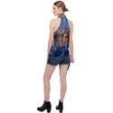 Seaside River Halter Asymmetric Satin Top View2